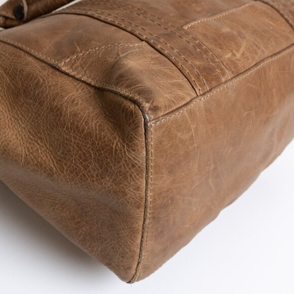 FRYE Leather Tote Handbag Melissa Light Brown Beige - Picture 7 of 14